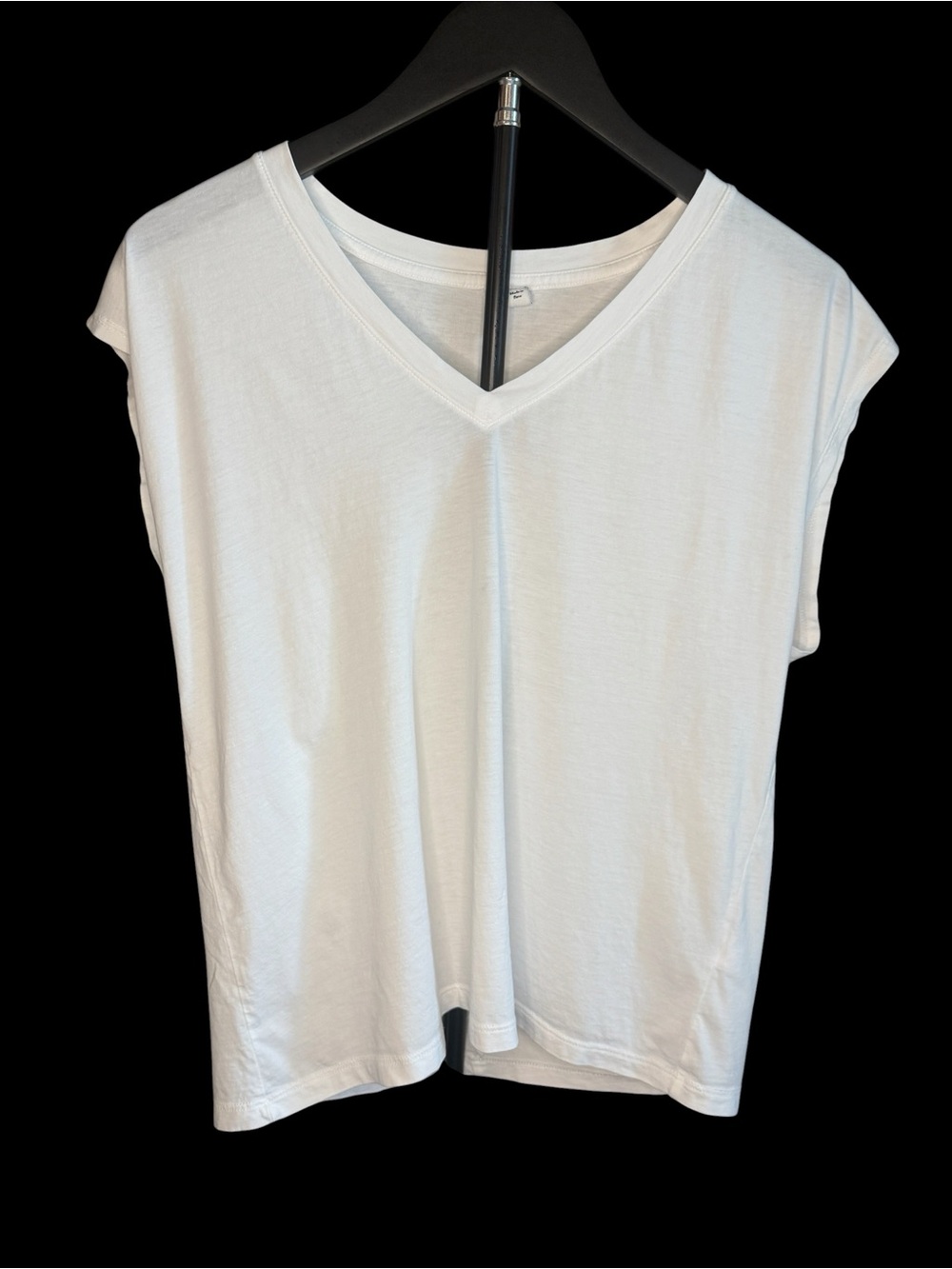 Nordstrom White V-Neck Cap Sleeve Tank Top